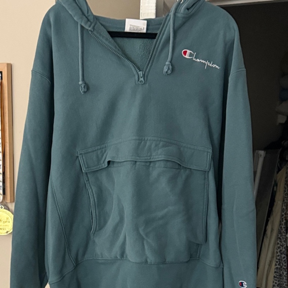 Champion Teal Reverse Weave Hoodie - Picture 5 of 5